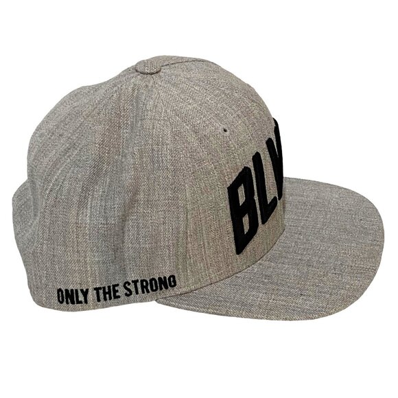 Black Scale BLVCK Only the Strong Snapback Hat One Size High Crown Flat Bill - Picture 2 of 6